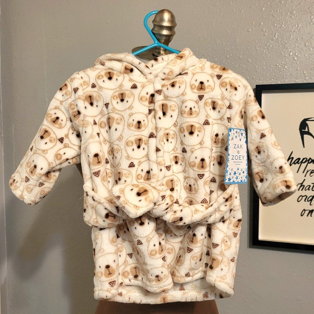 ZAK & ZOEY Hooded Plush Teddy Bear Robe